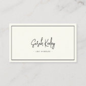 Luxe minimale kalligrafie chique stijlvol visitekaartje (Voorkant)