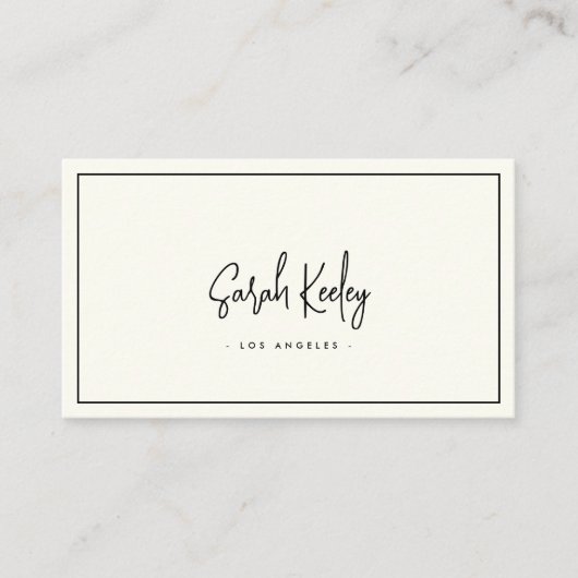 Luxe minimale kalligrafie chique stijlvol visitekaartje (Voorkant)