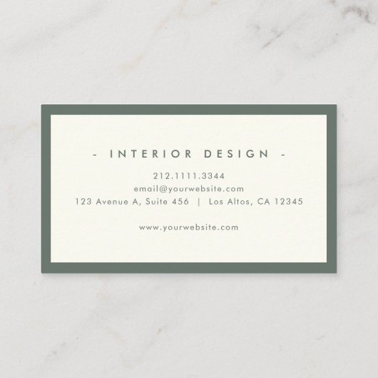 Luxe minimale kalligrafie chique stijlvolle gedemp visitekaartje (Achterkant)