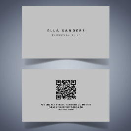 Luxe minimale lichtgrijze QR CODE Visitekaartje
