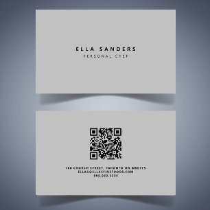 Luxe minimale lichtgrijze QR CODE Visitekaartje