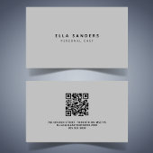Luxe minimale lichtgrijze QR CODE Visitekaartje
