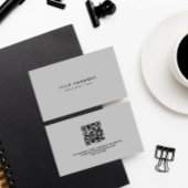 Luxe minimale lichtgrijze QR CODE Visitekaartje