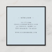 Luxe minimale monogram - Blauwe Klassieke afbeeldi Vierkante Visitekaartje (Achterkant)