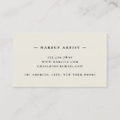 Luxe Minimale Monogram Zwart Ivoor Eenvoudig Elega Visitekaartje (Achterkant)