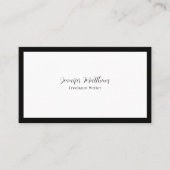 Luxe minimale monogram zwart visitekaartje (Voorkant)