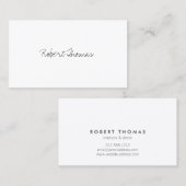 LUXE MINIMALISME HANDGESCHREVEN TEKST OP WIT VISITEKAARTJE (Voorkant / Achterkant)