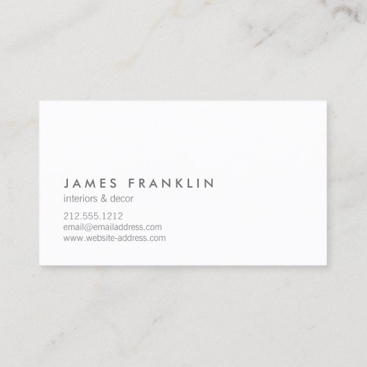 LUXE MINIMALISME met OFFSET TYPE Visitekaartje (Achterkant)