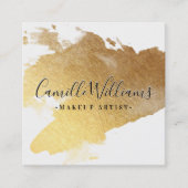 LUXE MINIMALIST glam faux gold folie splash zwart Vierkante Visitekaartje (Voorkant)