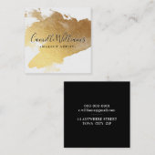 LUXE MINIMALIST glam faux gold folie splash zwart Vierkante Visitekaartje (Voorkant / Achterkant)