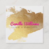 LUXE MINIMALIST glam faux gouden folie splash roze Vierkante Visitekaartje (Voorkant)