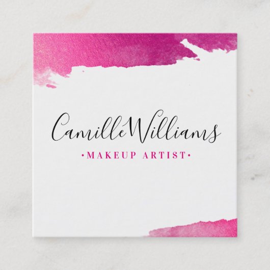 LUXE MINIMALIST glam lux faux vergulde roze slag Vierkante Visitekaartje (Voorkant)