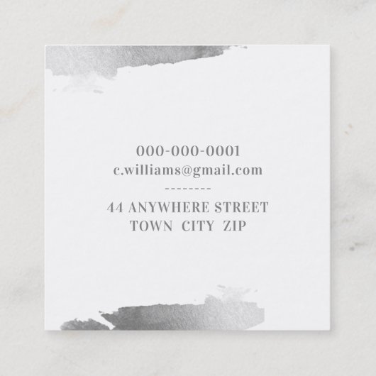 LUXE MINIMALIST glam lux faux vergulde zilveren bo Vierkante Visitekaartje (Achterkant)