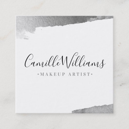 LUXE MINIMALIST glam lux faux vergulde zilveren bo Vierkante Visitekaartje (Voorkant)