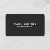 Luxe Minimalist | Modern Professioneel Zwart Visitekaartje (Voorkant)