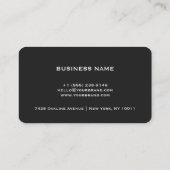 Luxe Minimalist | Modern Professioneel Zwart Visitekaartje (Achterkant)
