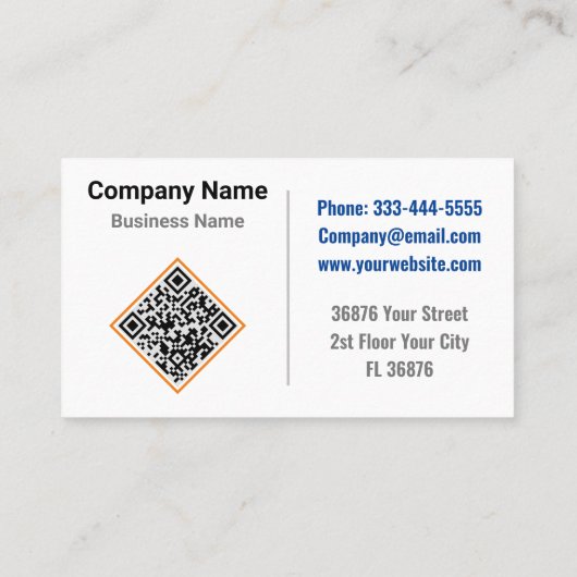 Luxe Minimalist (QR Code) Modern Professioneel Visitekaartje (Achterkant)