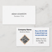 Luxe Minimalist (QR Code) Modern Professioneel Visitekaartje (Voorkant / Achterkant)
