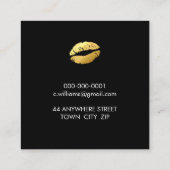 LUXE MINIMALISTISCH glam goud splash schattig kus  Vierkante Visitekaartje (Achterkant)