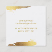 LUXE MINIMALISTISCH glam lux faux vergulde gouden  Vierkante Visitekaartje (Achterkant)