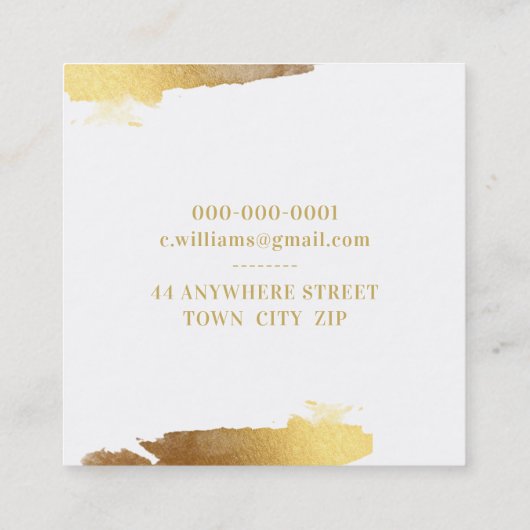 LUXE MINIMALISTISCH glam lux faux vergulde gouden  Vierkante Visitekaartje (Achterkant)