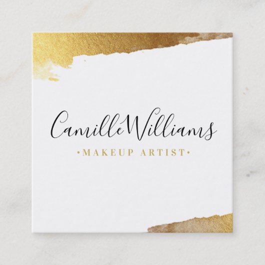 LUXE MINIMALISTISCH glam lux faux vergulde gouden  Vierkante Visitekaartje (Voorkant)