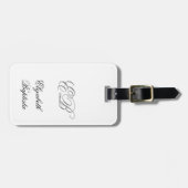 Luxe minimalistisch klassiek monogram bagagelabel (Voorkant horizontaal)