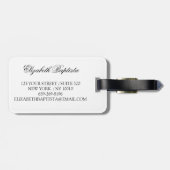 Luxe minimalistisch klassiek monogram bagagelabel (Achterkant horizontaal)
