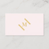 Luxe minimalistisch monogram goud/roze visitekaartje (Voorkant)