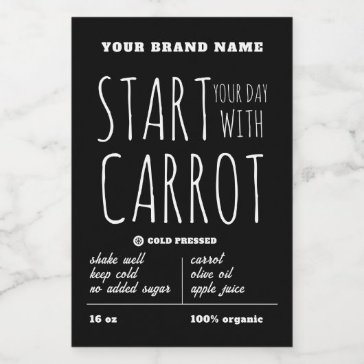 Luxe minimalistisch sap smoothie flessen label voedselcontainer etiket (Enkel label)