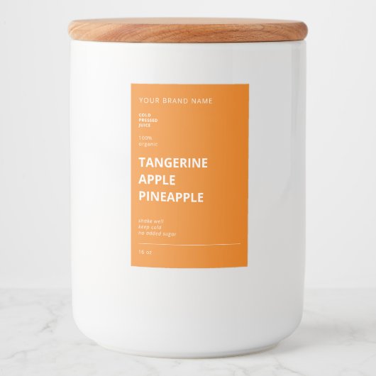 Luxe minimalistisch sap smoothie flessen label voedselcontainer etiket (Voorkant)