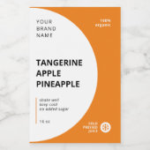 Luxe minimalistisch sap smoothie flessen label voedselcontainer etiket (Enkel label)