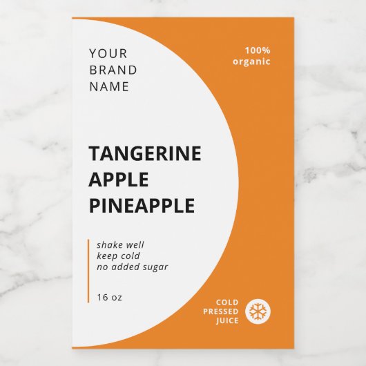 Luxe minimalistisch sap smoothie flessen label voedselcontainer etiket (Enkel label)