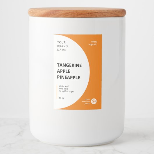 Luxe minimalistisch sap smoothie flessen label voedselcontainer etiket (Voorkant)