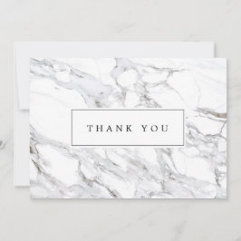 Luxe minimalistisch wit marmer dank u notitiekaartje