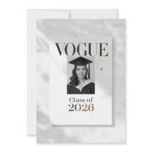 Luxe minimalistische afstudeeraankondigingen & uit