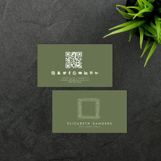 Luxe minimalistische Boutique Social Media QR CODE Visitekaartje