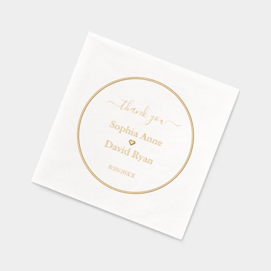 Luxe minimalistische bruiloft Folie gestempeld ser Folie Servetten (Links)