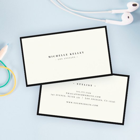 Luxe minimalistische elant zwart eiwit stijlvol visitekaartje