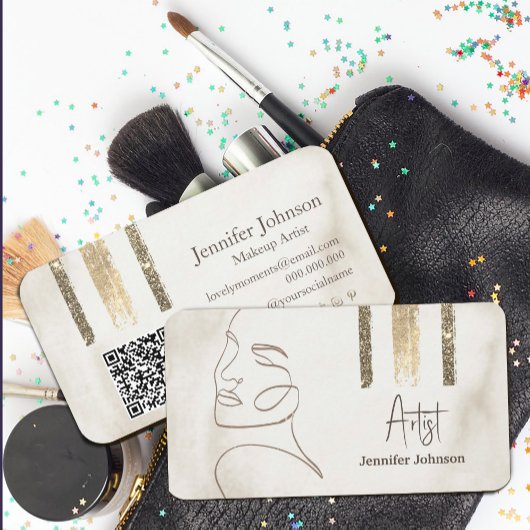 Luxe minimalistische gezichtsschoonheid visitekaartje