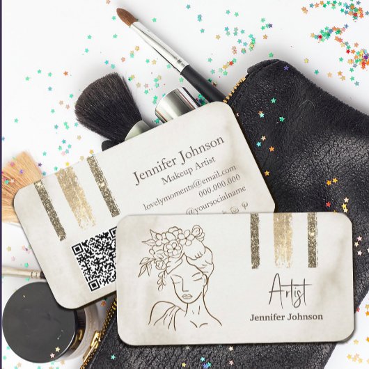 Luxe minimalistische gezichtsschoonheid visitekaartje