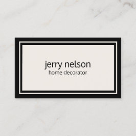 Luxe minimalistische hedendaagse zwarte en ivoren visitekaartje