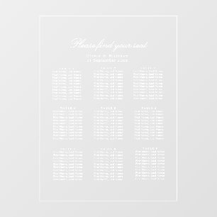 Luxe Minimalistische Heldere zitplaatsindeling Wit Raamsticker