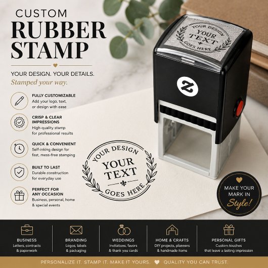 Luxe minimalistische lijn kunst rubberen stempel