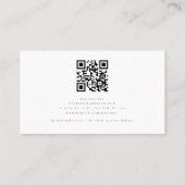 Luxe minimalistische QR-code Professional Visitekaartje (Achterkant)