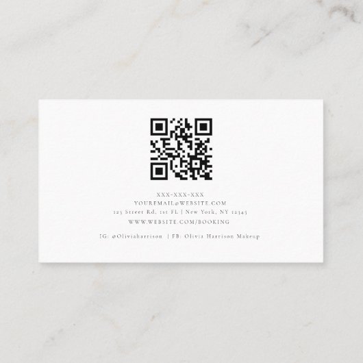 Luxe minimalistische QR-code Professional Visitekaartje (Achterkant)