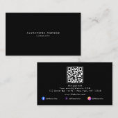 Luxe minimalistische QR Code Professionele Bedrijf Visitekaartje (Voorkant / Achterkant)