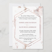 Luxe Minimalistische Roze Gouden Lijst Bruiloft Fo Kaart (Voorkant)