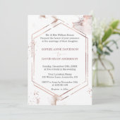 Luxe Minimalistische Roze Gouden Lijst Bruiloft Fo Kaart (Staand voorkant)