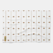 Luxe minimalistische strepen en diamanten wit theedoek (Horizontaal)